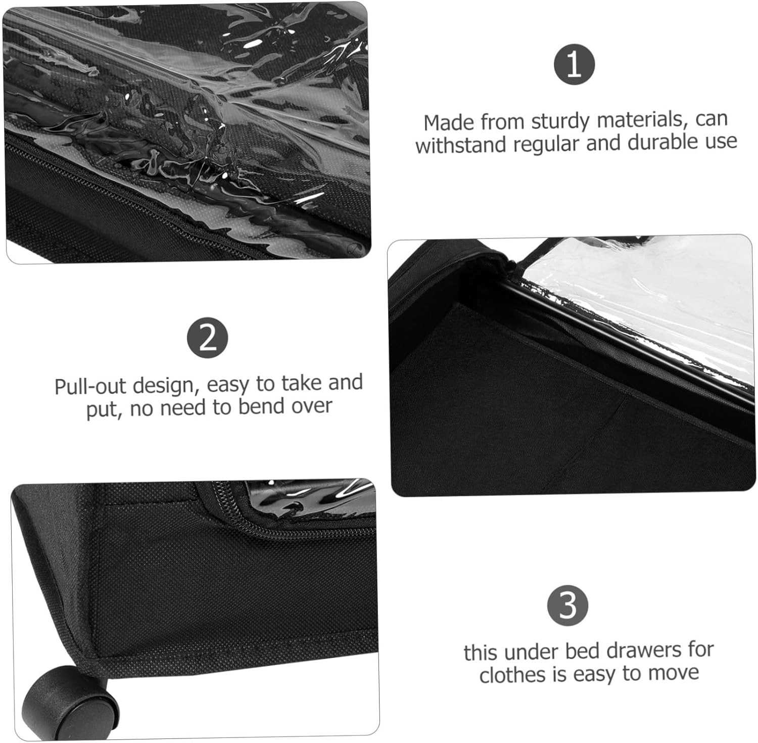 under Bed Storage Organizer with Wheels Rolling Clothes and Shoe Holder Capacity Pull-out Storage Cart Frame with Lid for Spaces and Dorm Rooms