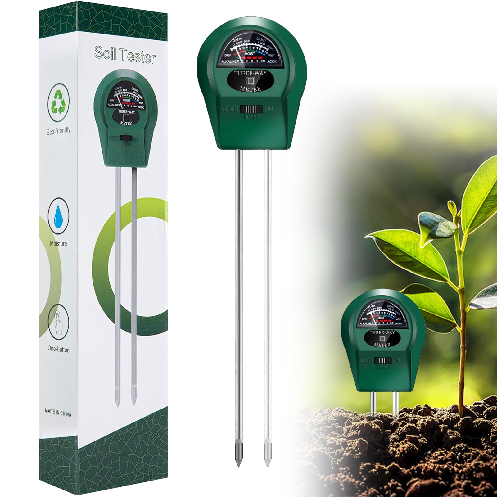 Tolesum Misuratore Terreno 3-in-1 Digitale - PH, Umidità E Temperatura Per Giardinaggio - Foto 5