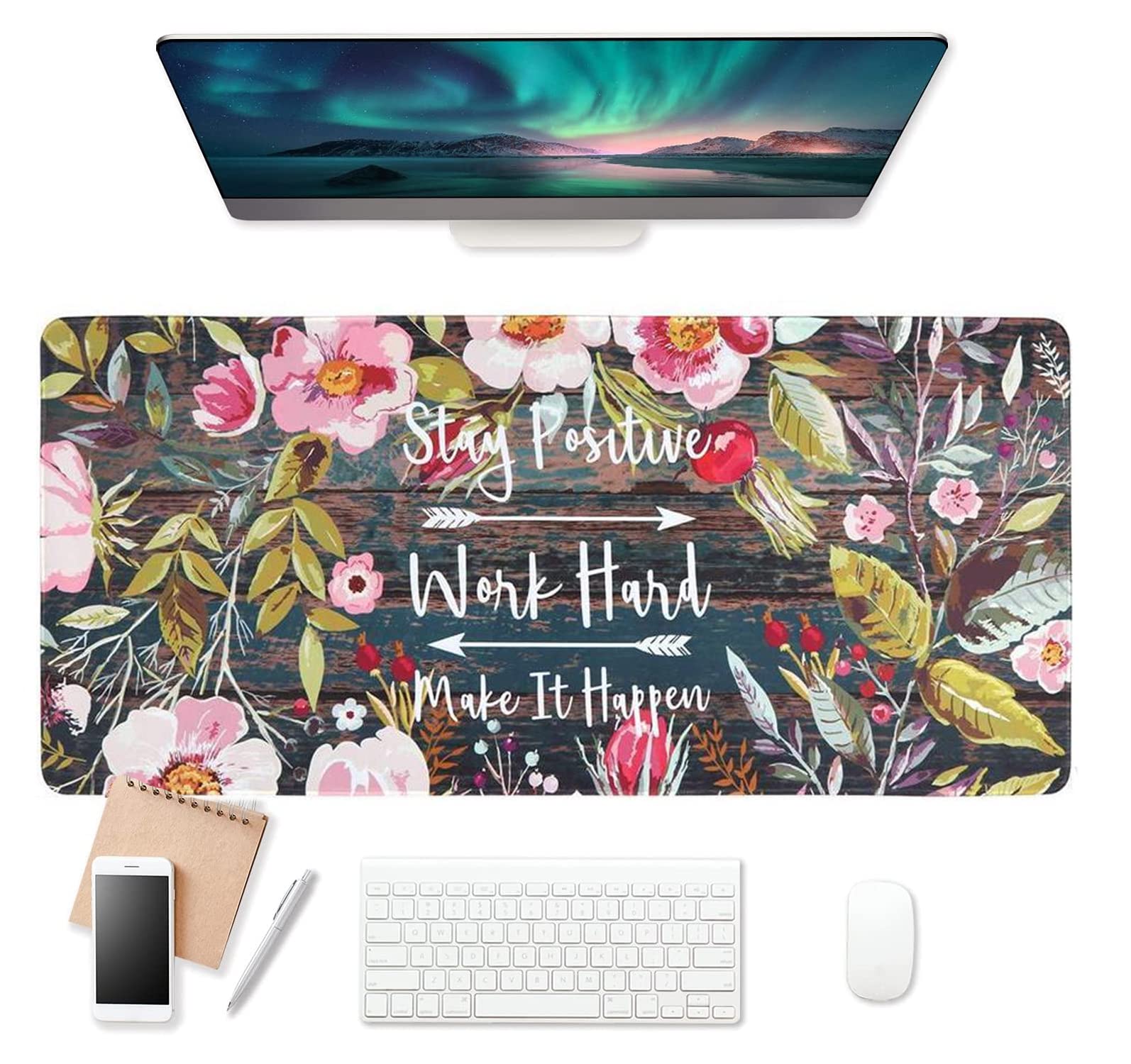 Handcuffs Extended Mouse Pad Desk Mat Large Designer Mousepad for Work from Home Office & Gaming (Floral Wreath) (B07VNGNX2W) Amazon Price History, Amazon Price Tracker