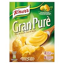Knorr Gran Purè, Piatti Pronti Knorr con Patate da Agricoltura Sostenibile, Senza Coloranti, Senza Conservanti e Senza Glutine, Confezione da, 225g