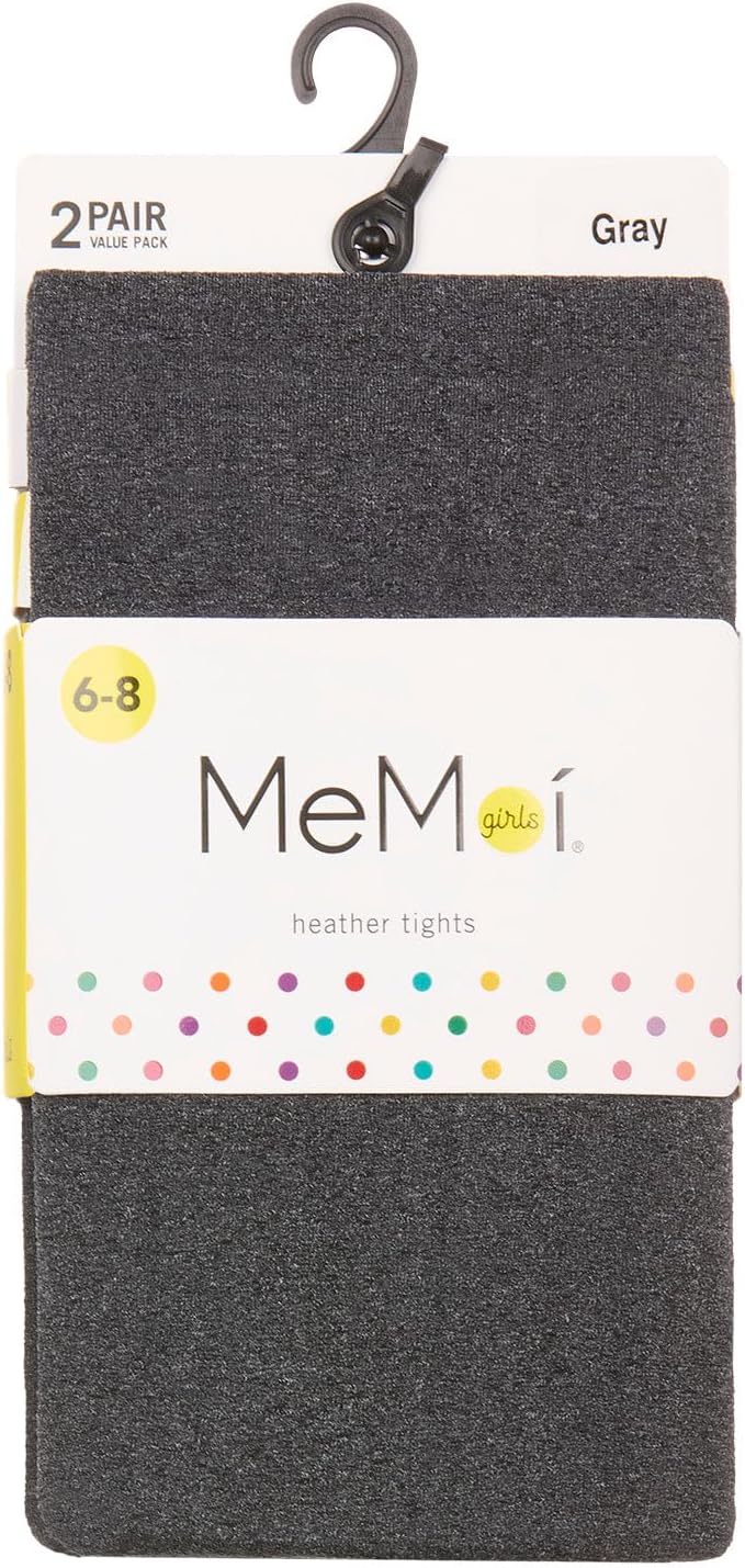 MeMoi Girls' 2 Pair Pack Sheer Heather Basic Tights