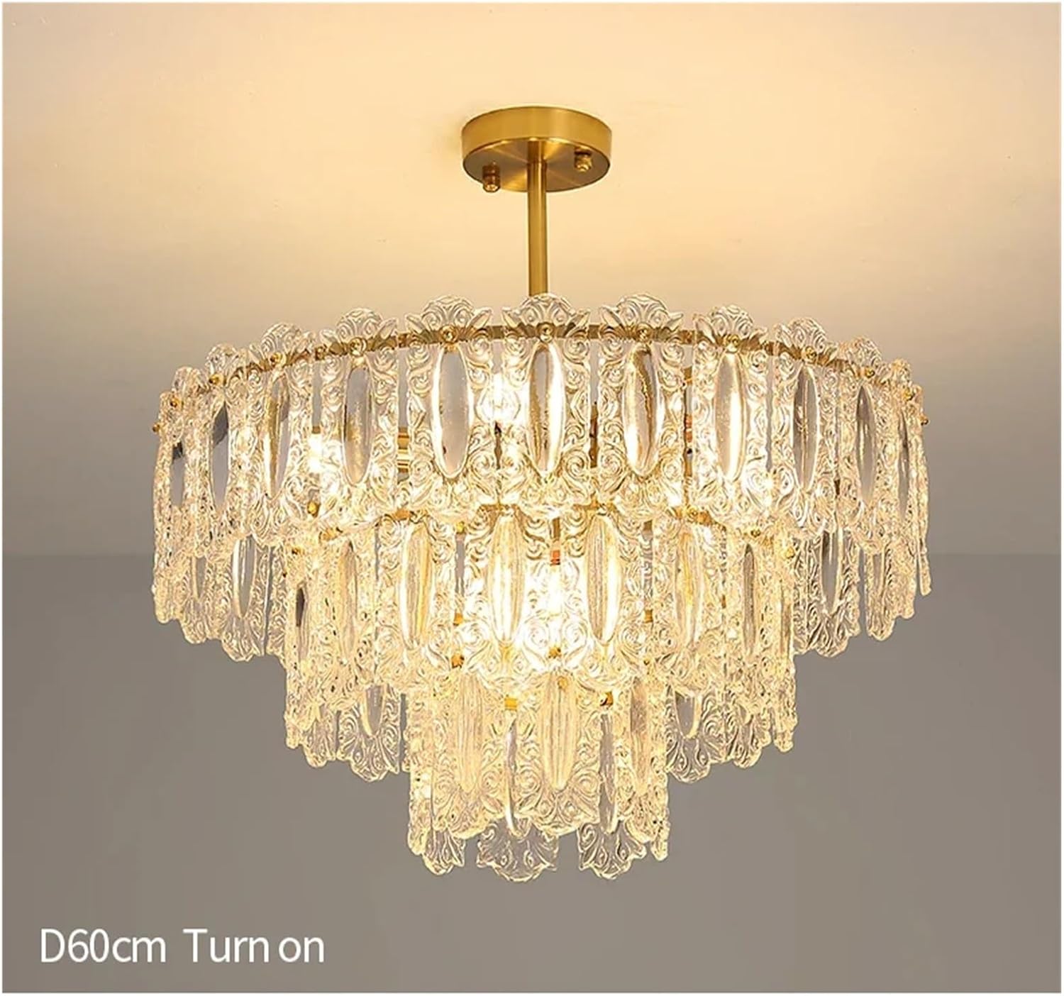 Modern Ring Ceiling Lamp European Romantic Ceiling Pendant Light American Luxury Glass Chandelier Indoor Lighting Lustre Fixture,for Decoration