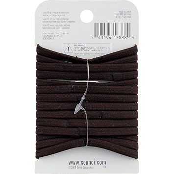 Scunci No-Damage Comfortable Black Hair Ties, Flat Design All-Day Hold, 14-Pieces per Pack (3-Packs)