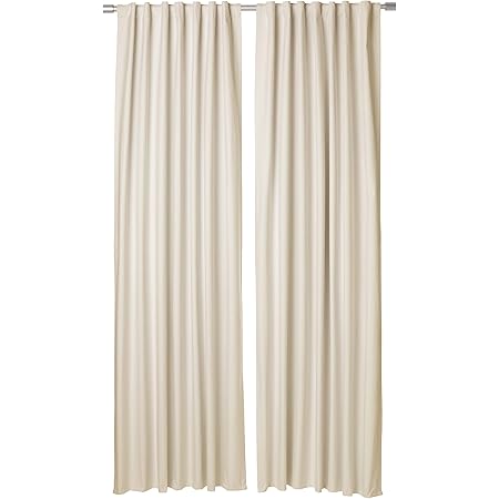 Amazon Basics Room Darkening Blackout Window Curtains with Back Tab Hanging Loops, 2 Pack, 52 in x 96 in, Beige