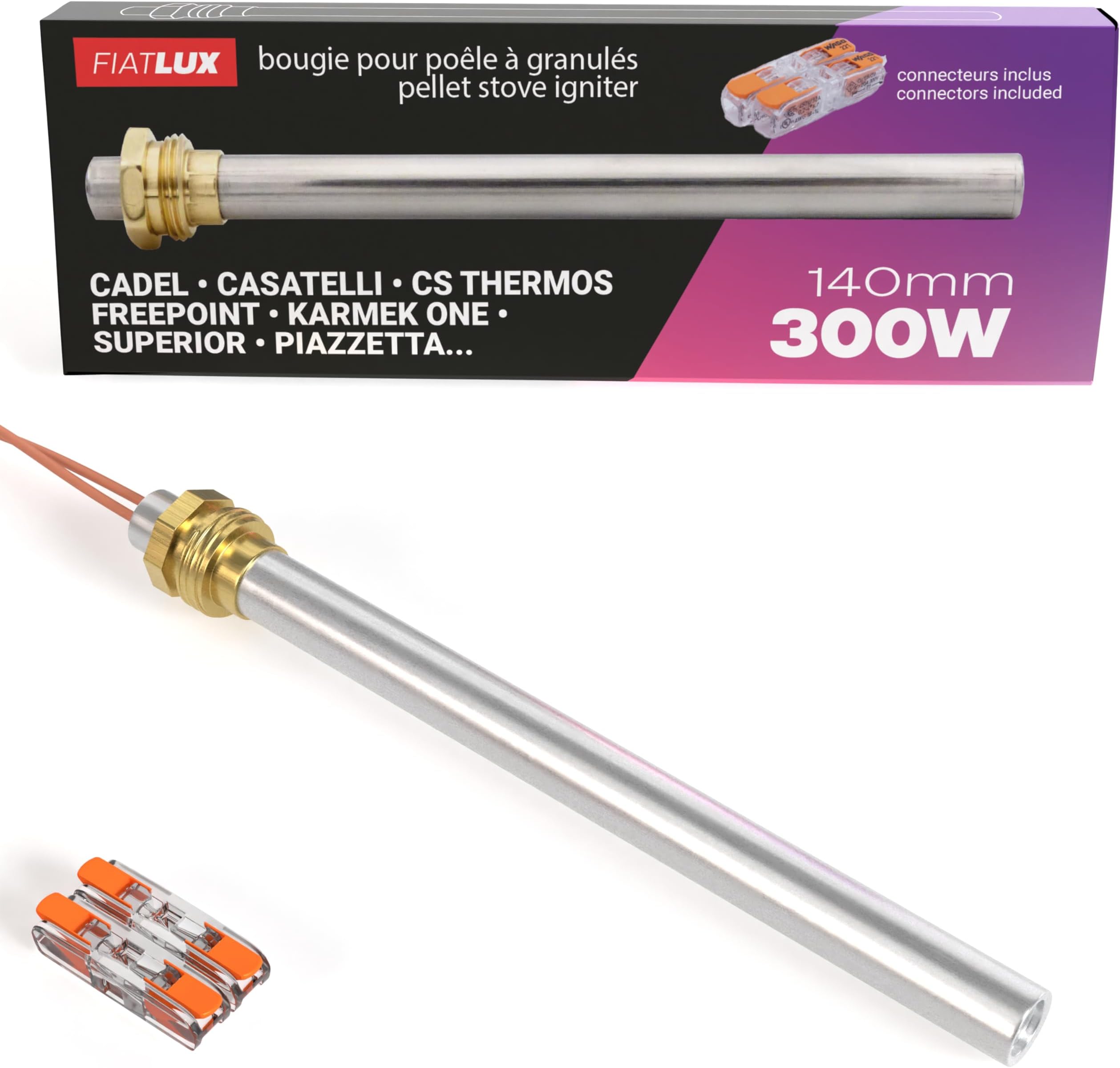 Électrode/bougie D'allumage Pour Poêle à Granulés 160 Mm - 350W - Edilkamin 62703