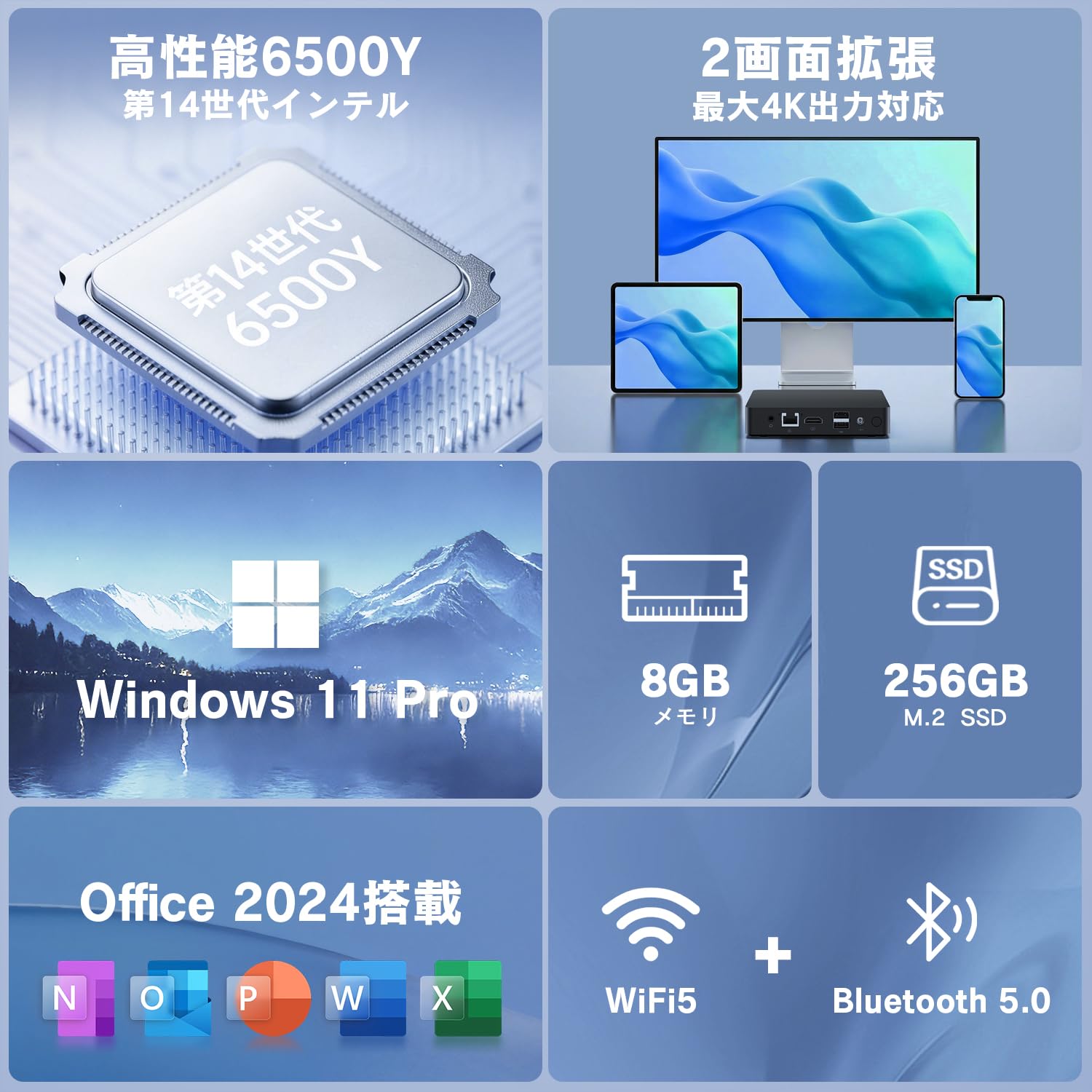 【メーカー交換・未使用品】Office搭載 高性能ミニPC VETESA Amazon.co.jp: VETESA ミニpc 第14世代 6500Y Windows11 Office2024