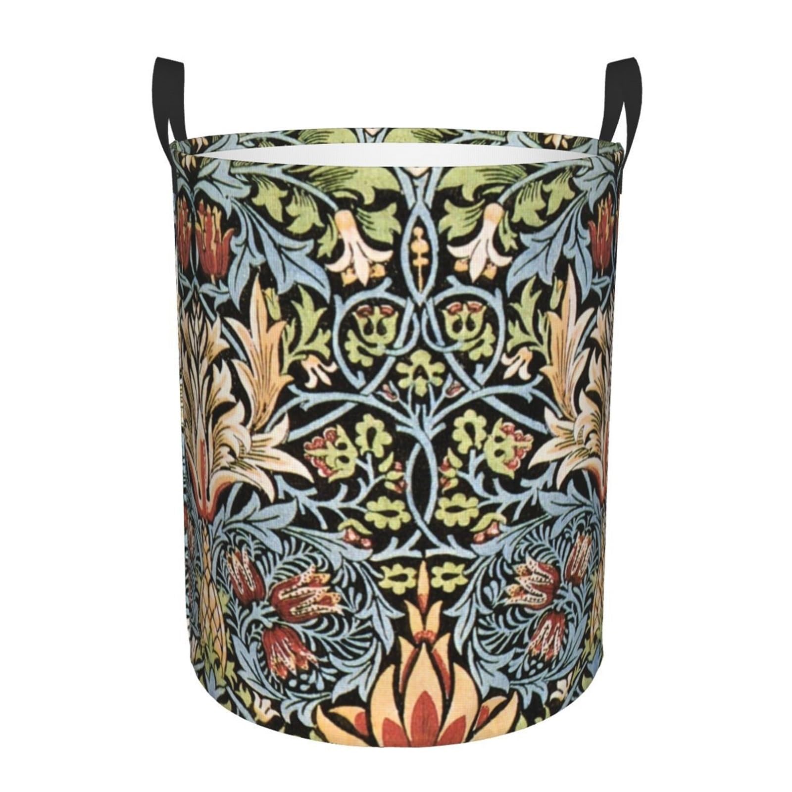 Fabric laundry hamper Laundry Basket Collapsible Floral Textile Pattern Hamper Organizer Storage Bins for Family(Color23,42x34 cm)
