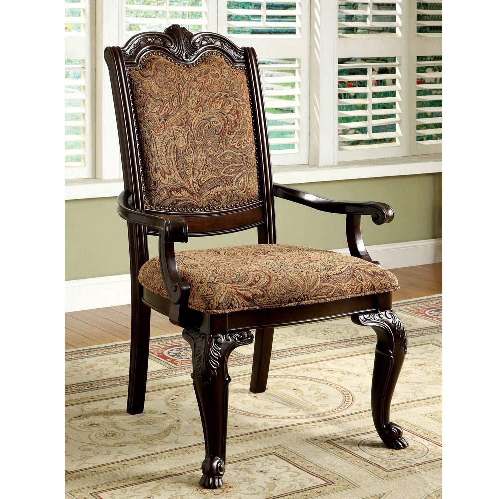 Furniture of America Bellagio Arm Chair, Brown
