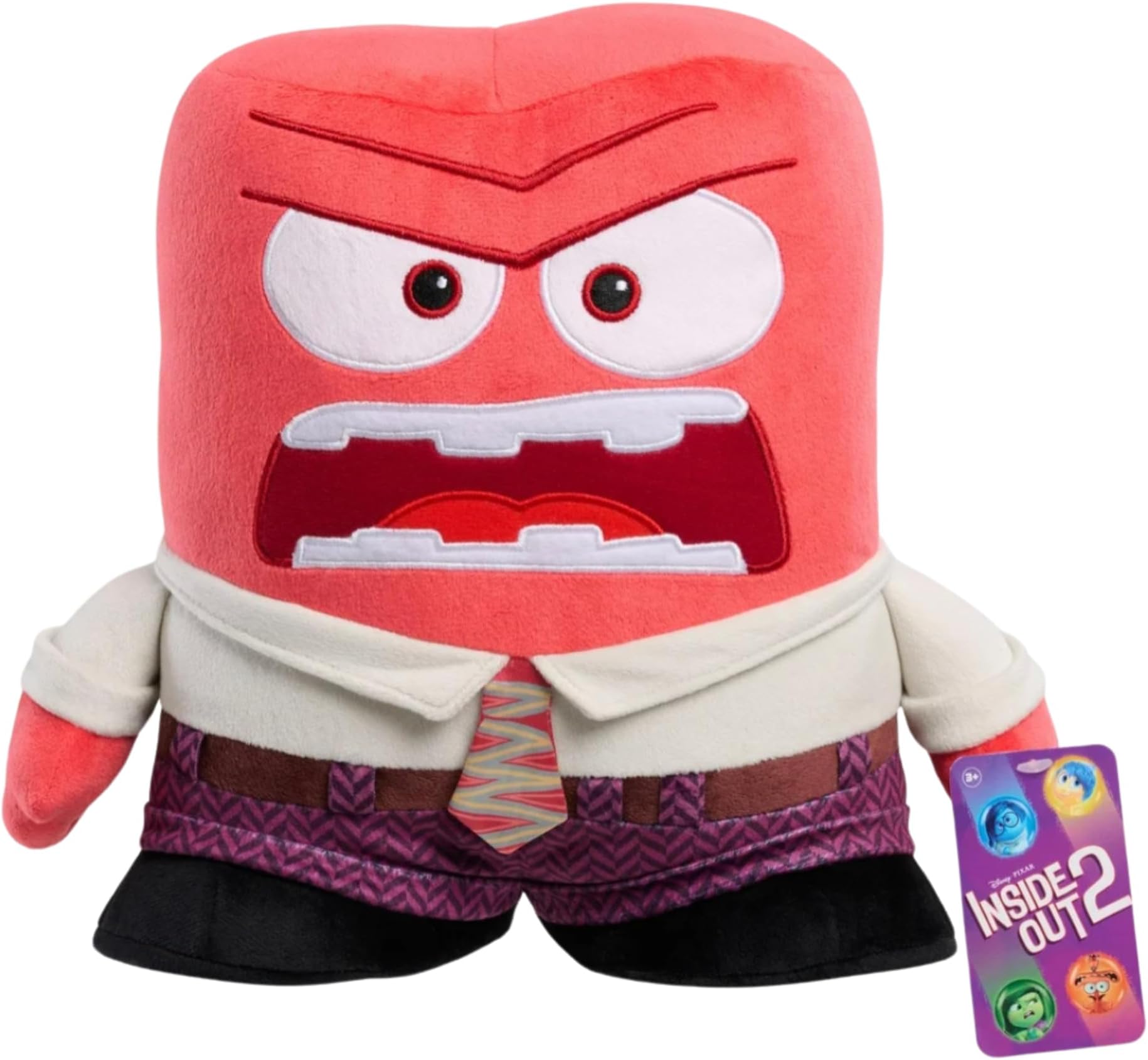 Just Playfor Inside Out 2 Large Plush Characters | Anger | Joy | Sadness | Anxiety | Embarrassment (Anger)