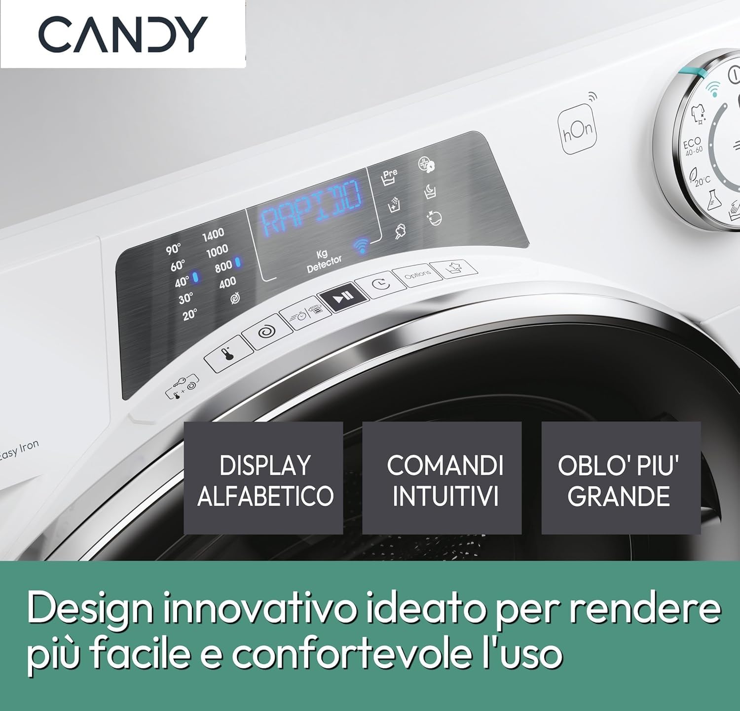 Candy RapidÓ PRO RP 4116BWMBC/1-S Lavatrice Caricamento Frontale 11 kg 1400 Giri/min Bianco, 15+1 programmi, Controllo remoto avanzato e contenuti extra (Wi-Fi + BLE), L x P x A (cm) 60x62x85