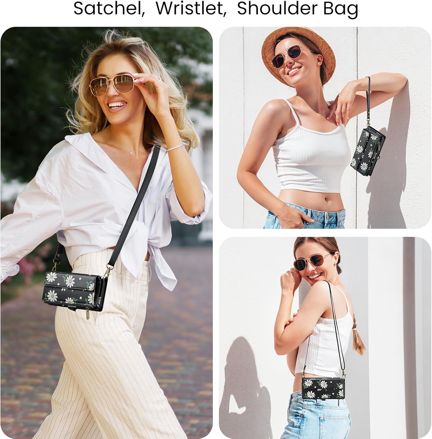 for iPhone 16 Pro Max Case Wallet with RFID Blocking Card Holder Colored Drawing PU Leather Magnetic Snap Flip Zipper Strap Wallet Phone Case Fit for iPhone 16 Pro Max,Daisy - Image 5