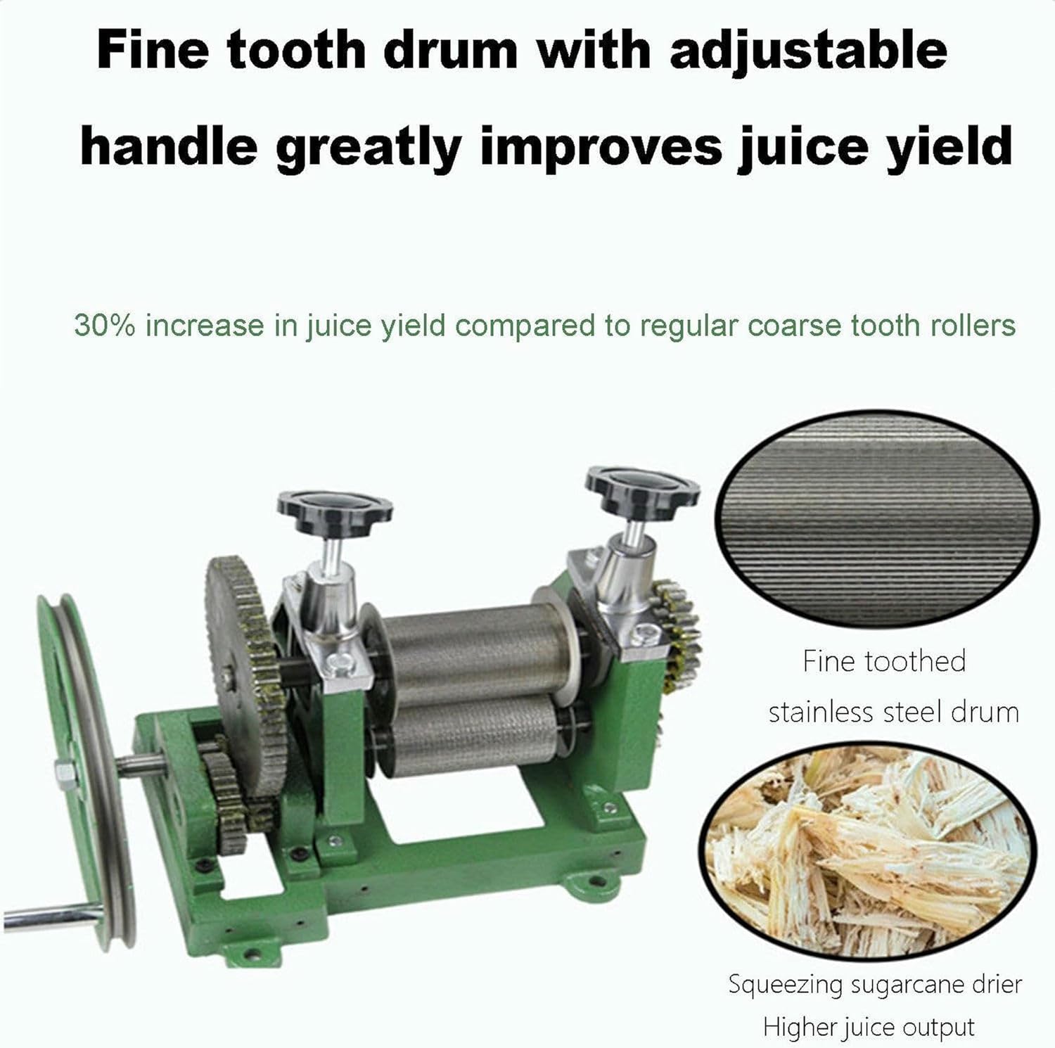 Steel Sugarcane Juicer Machine Manual Juicer Press for Sugar Cane Commercial Sugar Cane Juicer Squeezer with Thickened Handwheel,for Hotels, Fruit shops, Cold drink shops~/