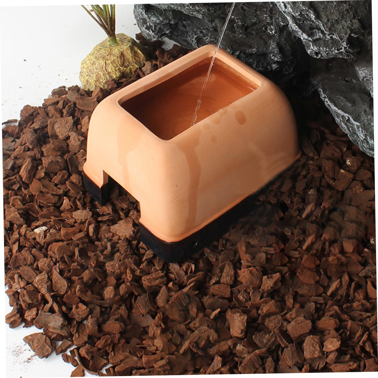 Caverna Umidificante Per Rettili Ceramica Rifugio Simulato Per Lucertole e Tartarughe Decorazione Terrario Resistente e Salubre Per Animali Striscianti