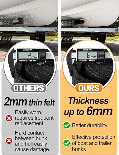 Miniatura 2 de Alfombra de litera para remolque de barco, ultra gruesa de 13 x 12 pulgadas, resistente al desgaste, para literas de elevación de barcos de 2 x 4,