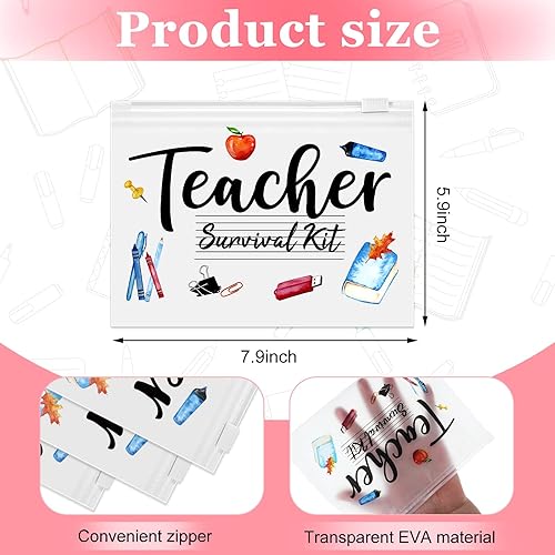Miniatura 9 de Cunno 60 piezas de regalos de agradecimiento para profesores, a granel, pequeña bolsa de maquillaje impermeable, bolsa de cosméticos para lápices,