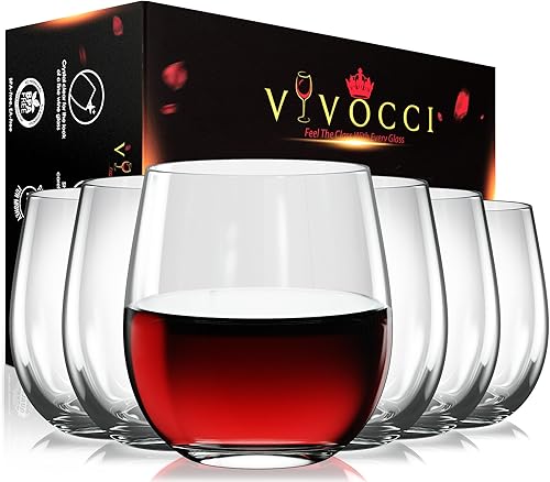 Copas irrompibles sin pie de Vivocci base 100 de Tritán cristalería de plástico inastillable ideal para vino cócteles o whiskey perfecto para bares