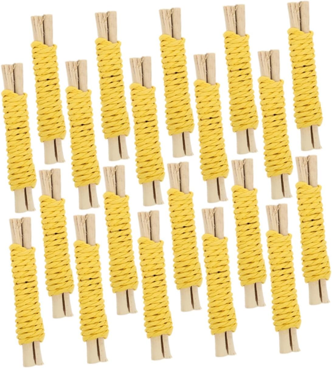 POPETPOP 20pcs Small Animal Chew Molar Sticks Natural Rods for Hamsters Rabbits Guinea Pigs Pet Teething Chew Treats for Dental Health and Cage Use