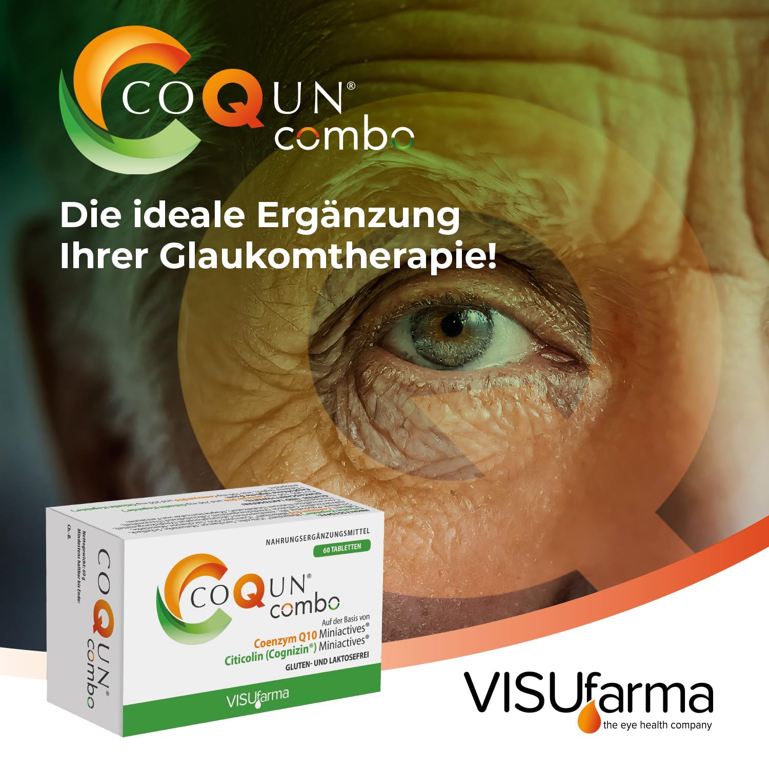 Combo – Coenzym Q10 & Citicolin für Sehnerv & Netzhaut | 60 Tabletten | einzigartige Wirkstoff-Kombination | Ergänzung zu einer bestehenden Glaukomtherapie