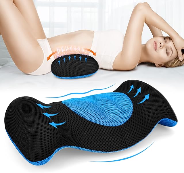 Lumbar Pillow Back Lumbar Support Cushion Lumbar Roll Lumbar Support Cushion for Car Memory Foam Pillows for Lower Back Pain Relief Ergonomic Waist Cushion for Office Chair Bed and Car