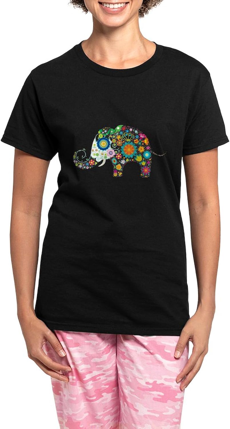 CafePress Flower elephant Womens Novelty PJ Sleepwear