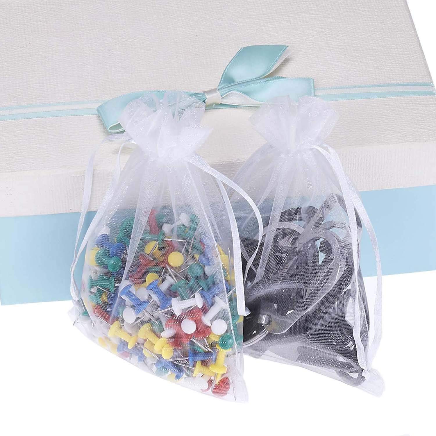 50 mini sacchetti regalo in organza trasparente, 2 x 3 cm
