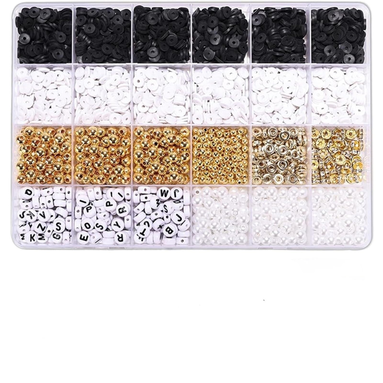 FOAAXSG Alphabet Beads Girls Handcraft Jewelry Making Set Clay Beads & Golden Alphabet to Make Custom Friendship Bracelets(Beads Kit4)