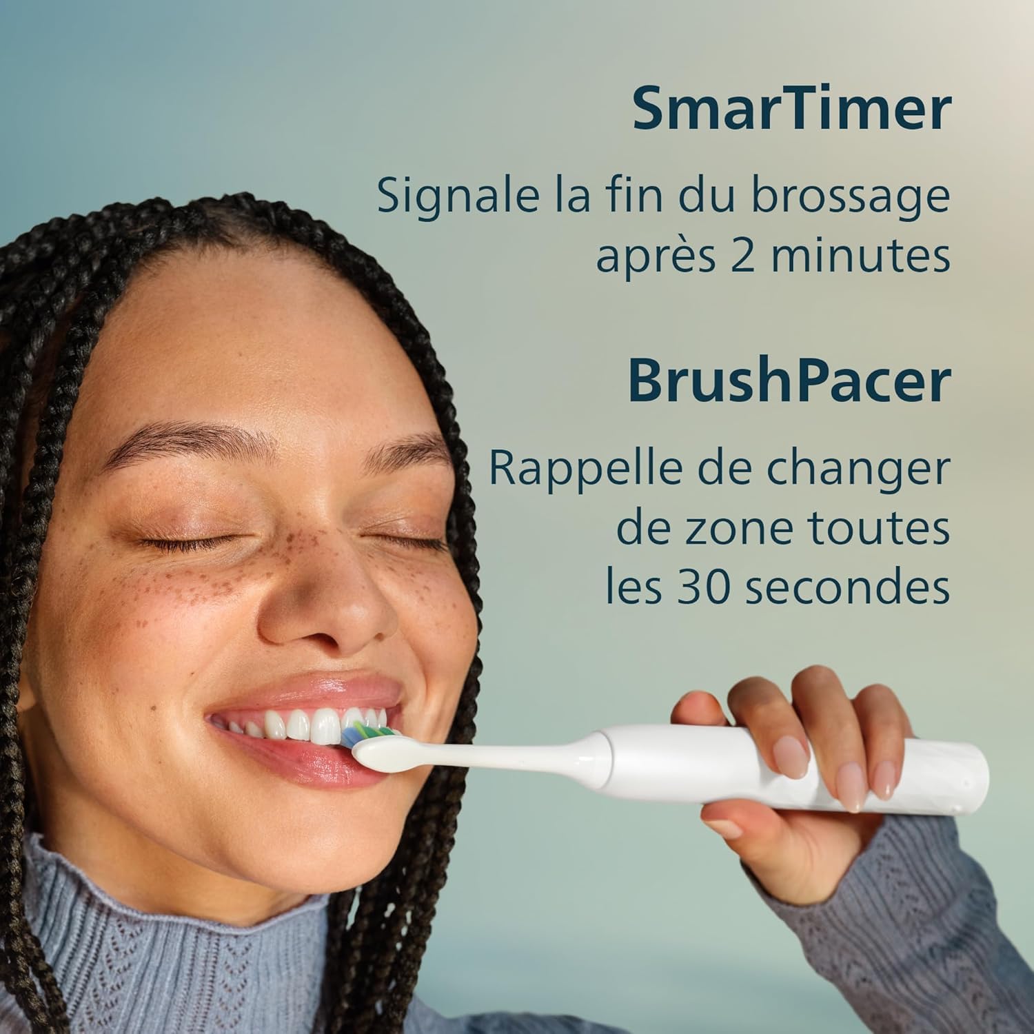 Philips Sonicare Série 2100 - Brosse à Dents Électrique Sonique, Élimine 3x plus de plaque, Capteur de pression, SmarTimer & QuadPacer, Bleu Cobalt (HX4021/04) (noir)