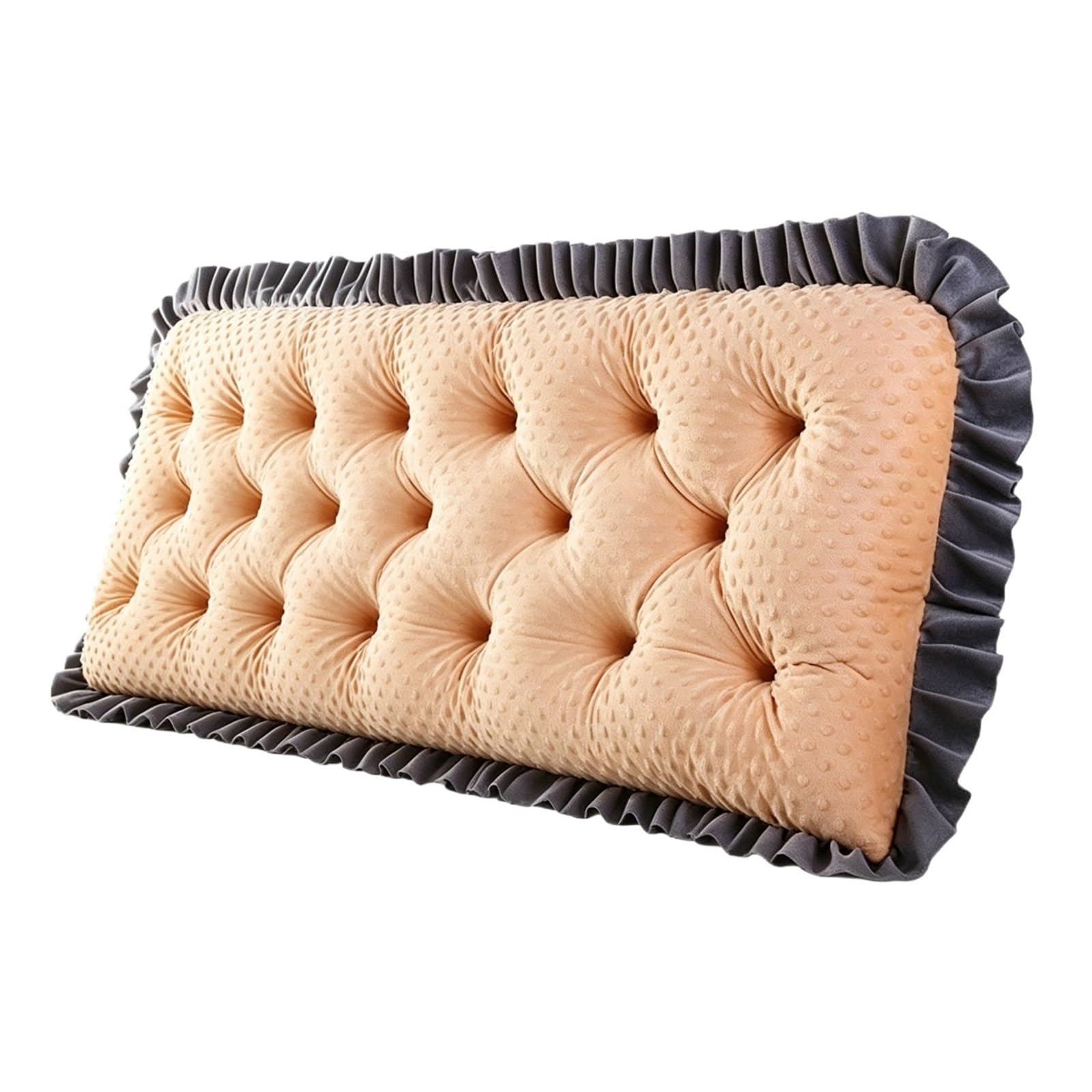 LPATEBCVU Ruffle Bed Backrest Ruffled Edge Headboard Pillow Sofa Bed Non-slip PP Cotton Filling Backrest Cushion Soft Camping For Tatami Home Bedroom(Color4,120x50x15cm)