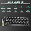 Teclado inalámbrico Aula MINI60 HE para juegos 60%, teclado magnético de efecto Hall con disparo rápido, 8000Hz de sondeo, tri-modo (BT5.0/2.4GHz/USB-C), intercambiable en caliente compacto para gamer (negro) 3