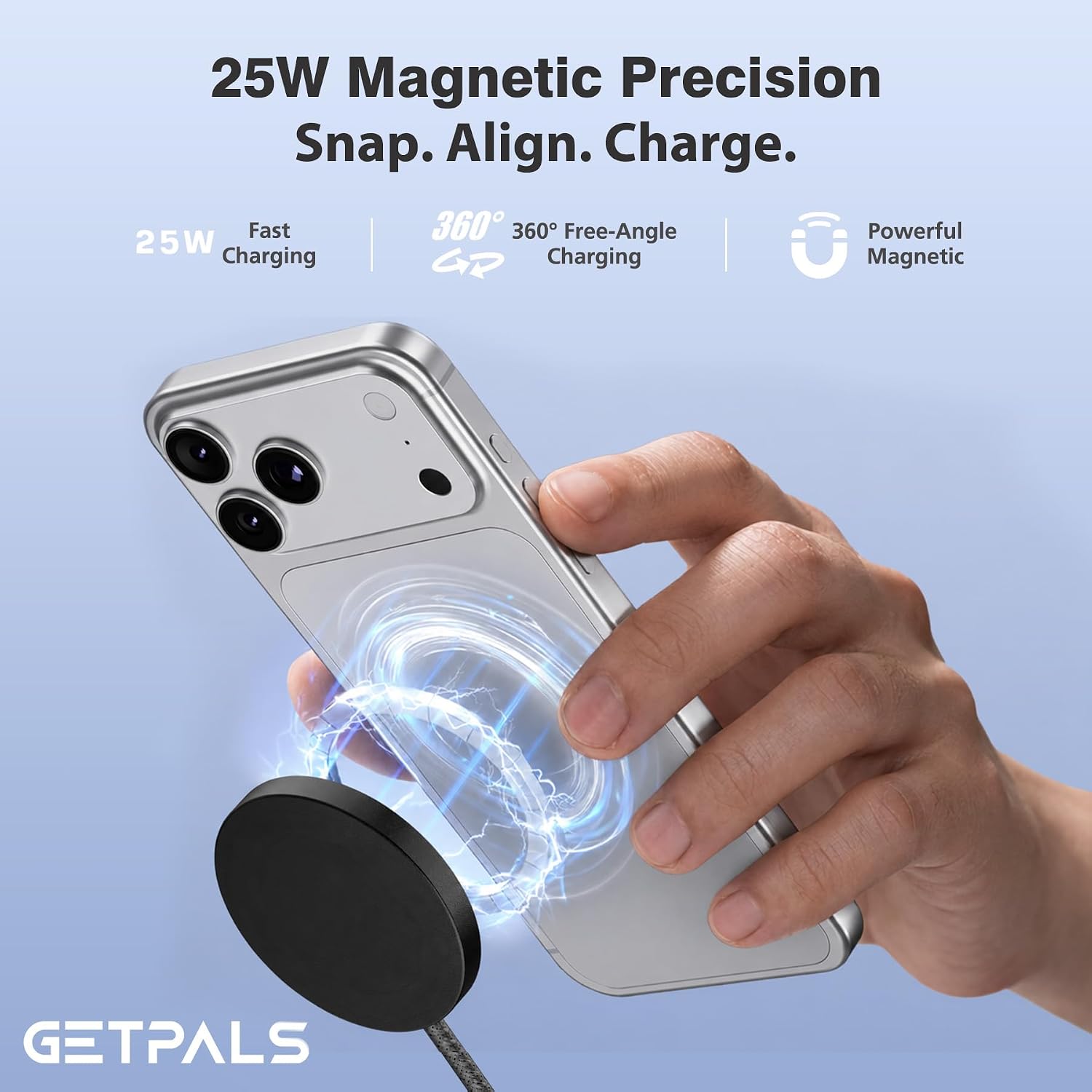25W Magnetic Wireless Charger: Flat Charging Pad for iPhone 17 16 15 14 13 12 Pro Max, Google Pixel, AirPods-Slim Portable for Travel, Office, Bedside (Black, 2-Pack) 5