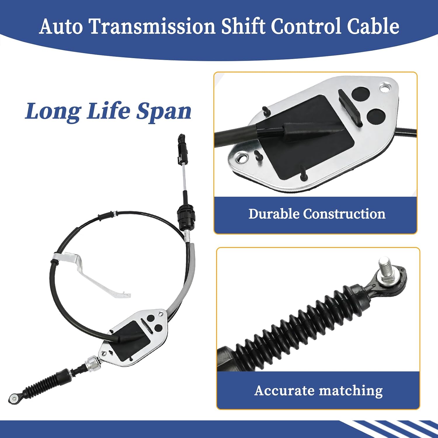 Auto Transmission Shift Control Cable Compatible with Toyota RAV4 2006 2007 2008 2009 2010 2011 2012, Replacement for Gearshift Cable, Replace 33820-42250