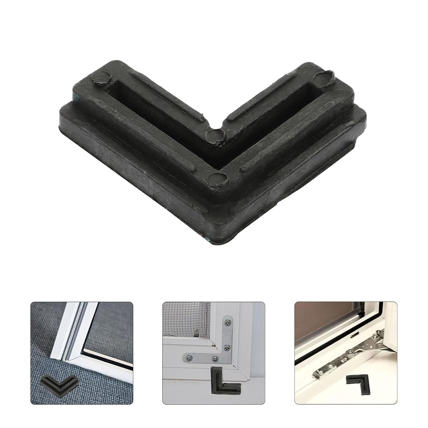 PRETYZOOM 10pcs Window Screen Corner Brackets 90-Degree L Braces with Groove for Screen Frame Repair and Mosquito Replacement