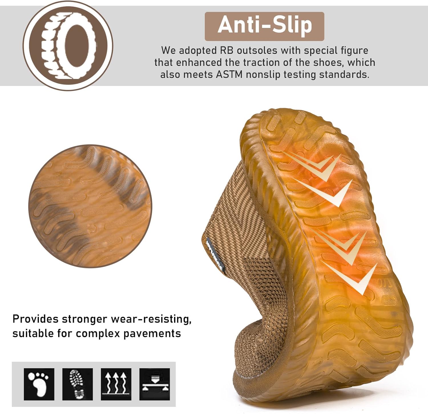 Furuian Steel Toe Shoes for Men Women Comfortable Non Slip Men's Safety Steel Toe Sneakers Industrial Warehouse Contstruction Work Shoes for Men - Image 4