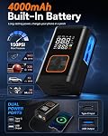 Tire Inflator Portable Air Compressor: 150PSI Cordless Air Pump with 4000mAh Battery, Digital Gauge Auto-Shutoff for Car Tires, Bike, Motorcycle, Balls, Pool Floats & Inflatables