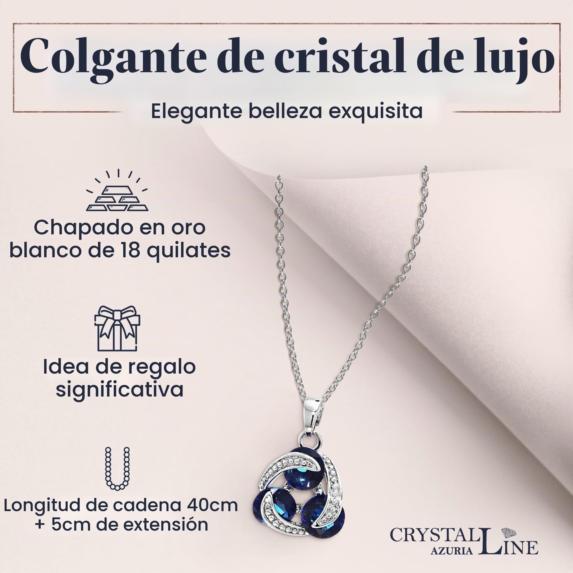 Crystalline Azuria Juegos de Joyas para Mujeres y Niñas Joyería Boda Juegos de Joyas con Collar Pendientes Pulsera para Esposa Novia