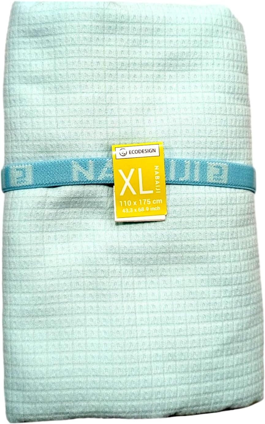 jowiha Nabaiji Microfibre Towel XL 110 x 175 cm Mint Turquoise with Structure Integrated Packing Strap for Travel Bathing Sports Swimming Beach Yoga