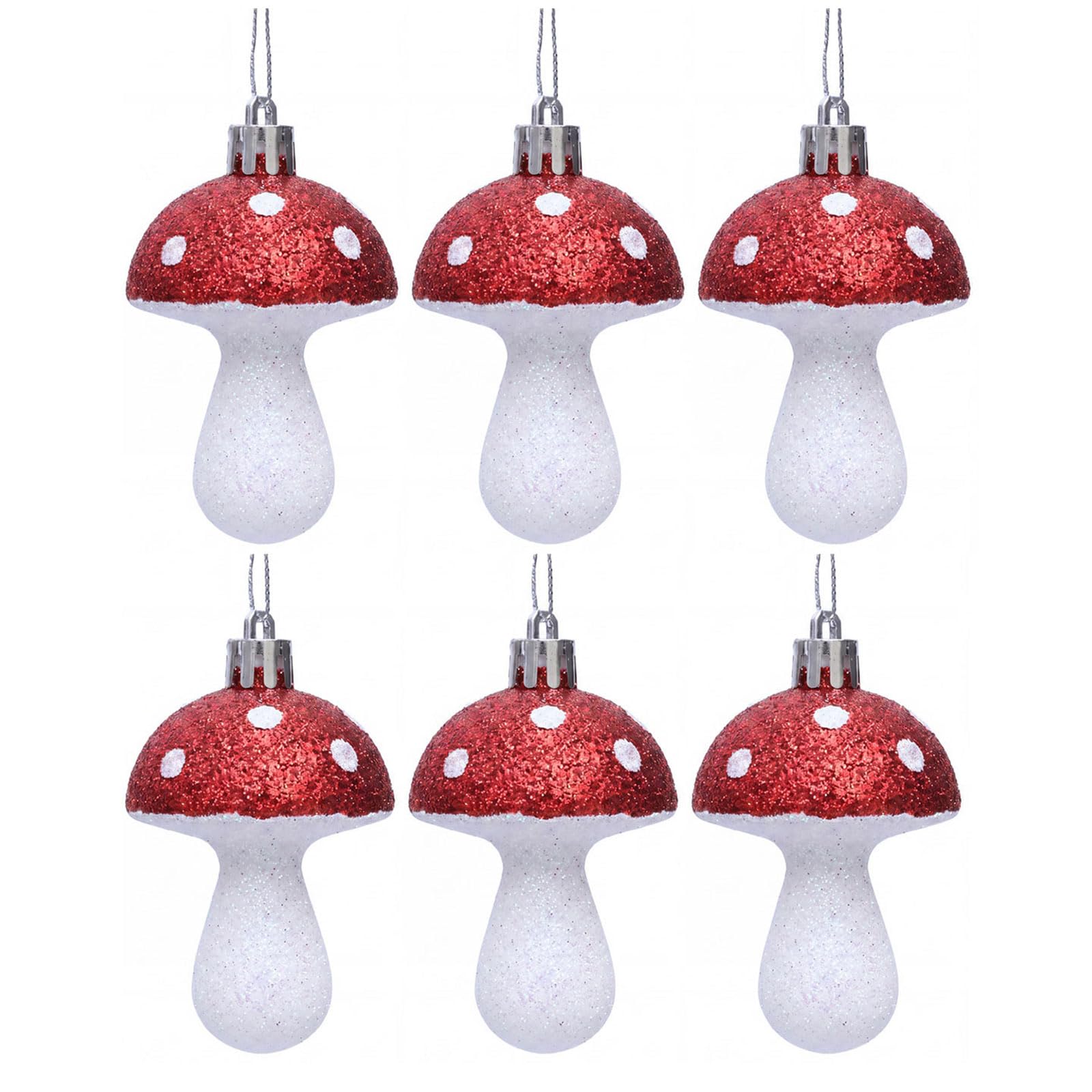 Whoasyst Creative Mushroom Shaped Christmas Ornament with Dynamic Metallic Design for Tree Decorations Seasonal Party Home Decoration Rose Christmas Decor