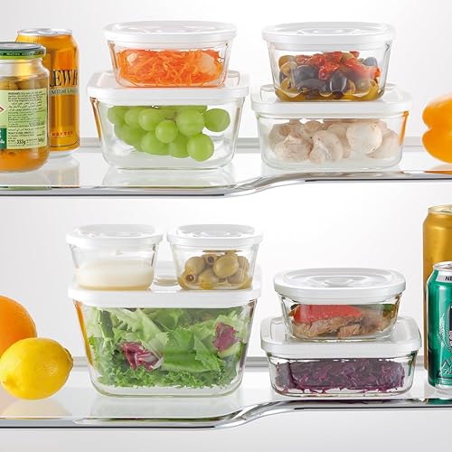 Miniatura 6 de iwaki C3247HMMPW - Recipiente hermético de vidrio resistente al calor, color blanco, tamaño L, ancho 6.1 x profundidad 6.1 x alto 3.1 pulgadas (6.1