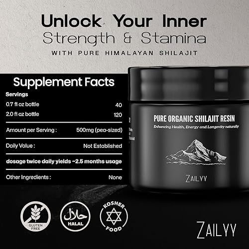 Miniatura 7 de Suplemento de resina Shilajit orgánica pura del Himalaya de 2.82 oz  Probado en laboratorio y natural  Grado premium con ácido fúlvico y minerales