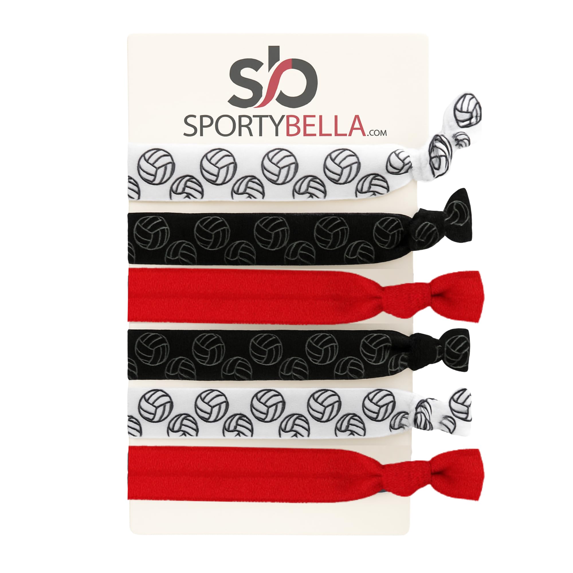 Volleyball Hair Accessories, Red No Crease Hair Ties, Elastic Ponytail Holders, Team Gifts for Players, Coaches & Moms