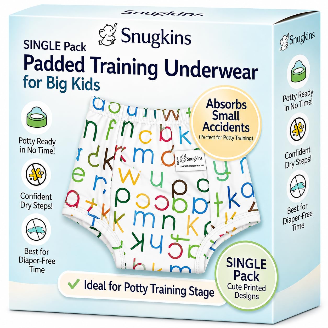 SNUGKINS Snug Potty Training Pull-up Pants for Babies/Toddlers/Kids | 100% Pure Cotton | Washable & Reusable | (Size 6, Fits 6 Years – 7 Years) | Kindergarten Tales Pack of 1-image-14