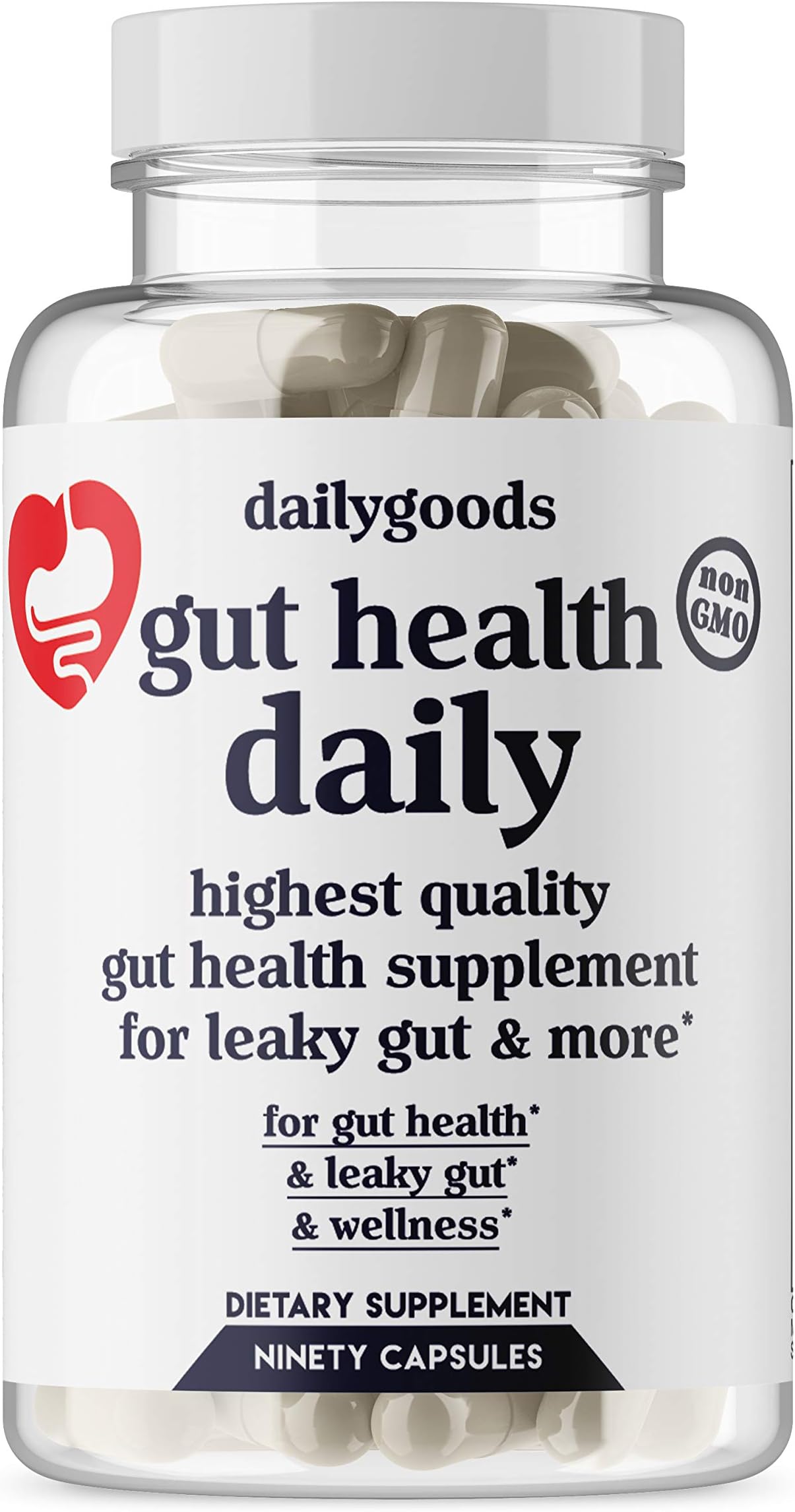 Gut Health Daily w/ Zinc & Elderberry Immune Support | Vegan | Leaky Gut Relief for Total Restore of Health & Immunity | Bloating, Constipation & Gas Relief for Men and Women | Non-GMO, Gluten Free