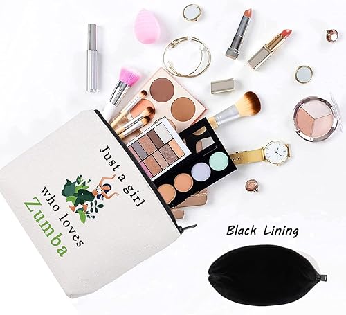 Miniatura 3 de LEVLO Bolsa de maquillaje cosmética de baile de fitness regalo de entrenamiento de baile solo una chica que ama la danza maquillaje bolsa con