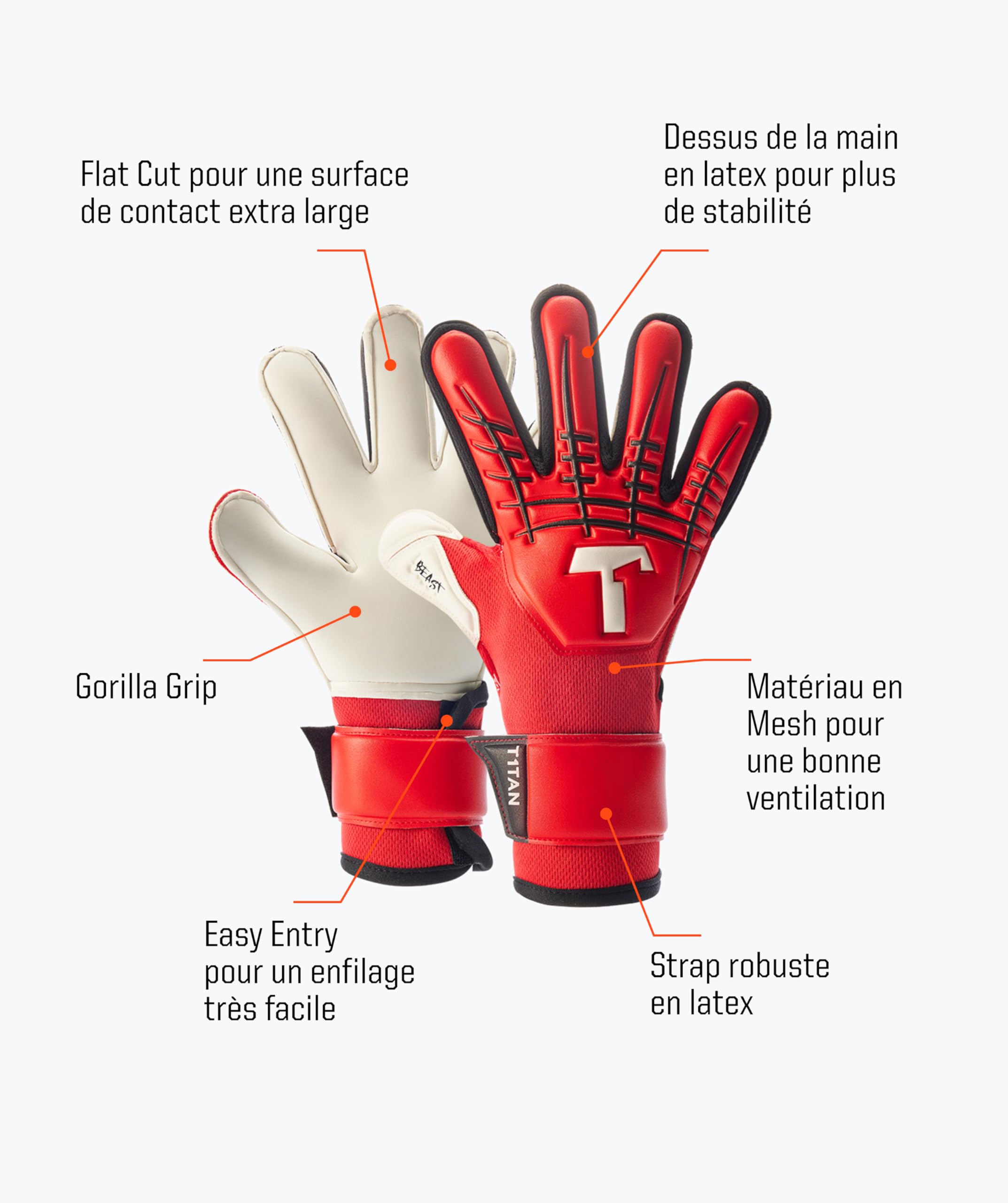 T1TAN Gants de Gardien Enfants - Gants de Gardien de But sans protège-Doigts - pour Le Professionnel de l’Avenir - Taille 4-6