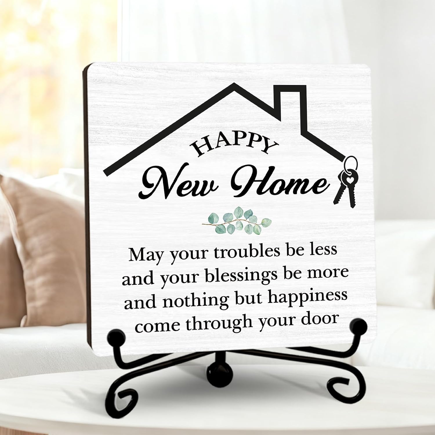 Blessed Sign for home Decor, Rustic Kitchen Wooden Sign With Stand