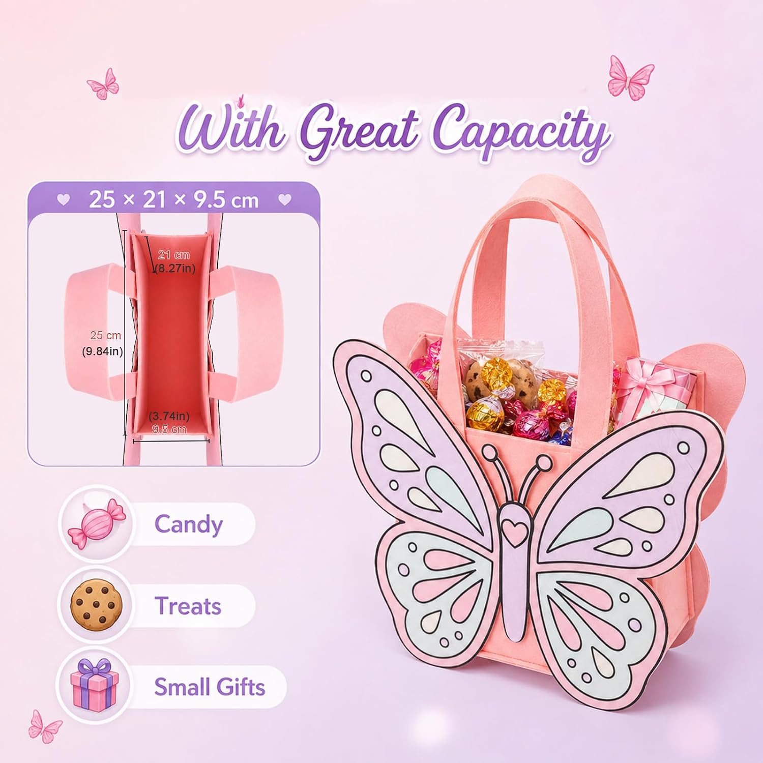 Halloween Trick or Treat Bag - Candy Basket Butterfly Costume Accessories image 3