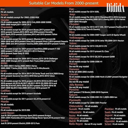 Miniatura 5 de Didida Cubierta de rueda de cuero de microfibra ajuste universal para universal 15 pulgadas, negro y rojo