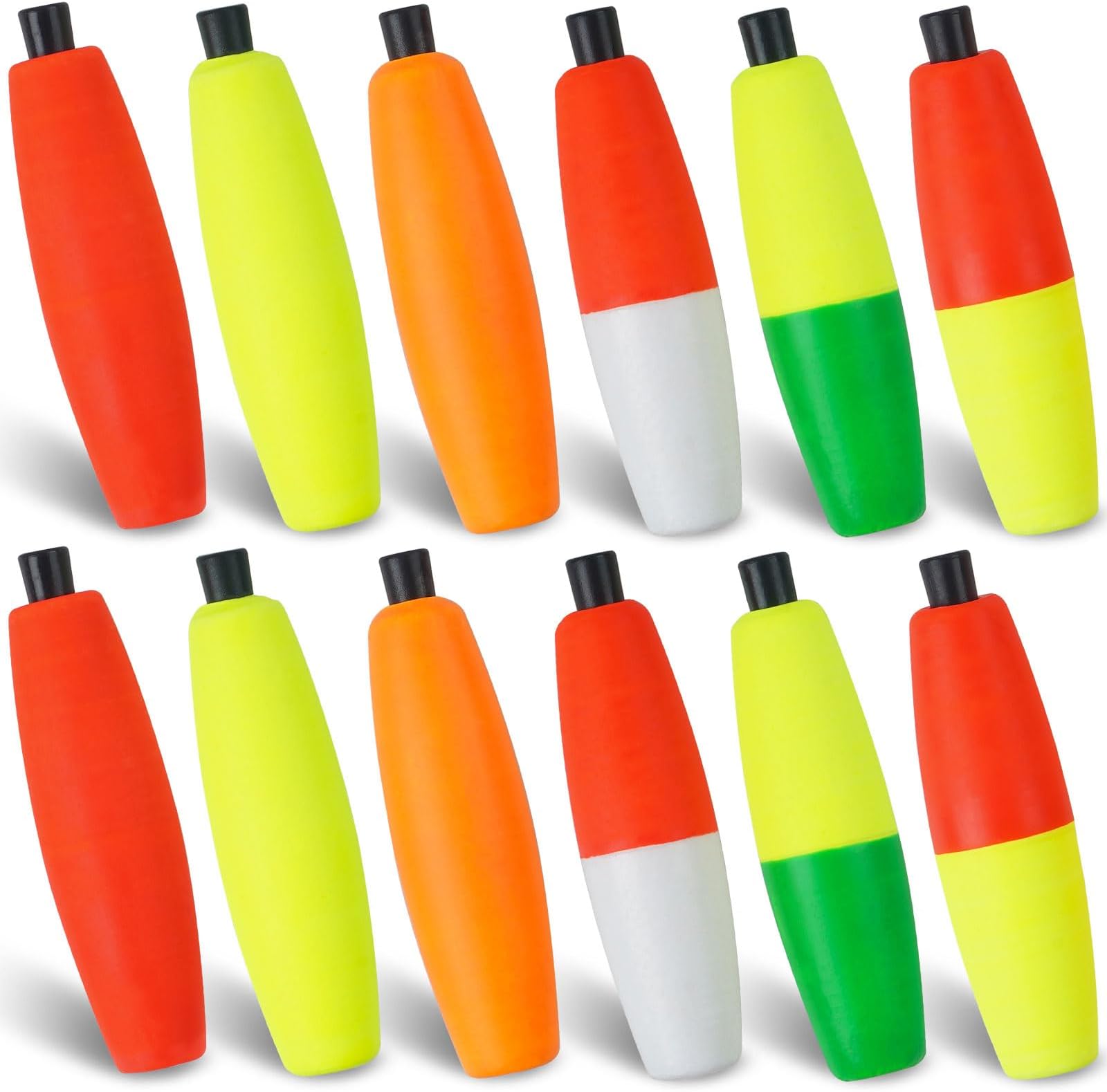 JSHANMEI Fishing Bobbers Catfish Floats, Vibrant Hard Foam Peg Floats Strong Buoyancy Cigar Slip Bobbers for Catfish Santee Rig Freshwater Saltwater Fishing Tackle