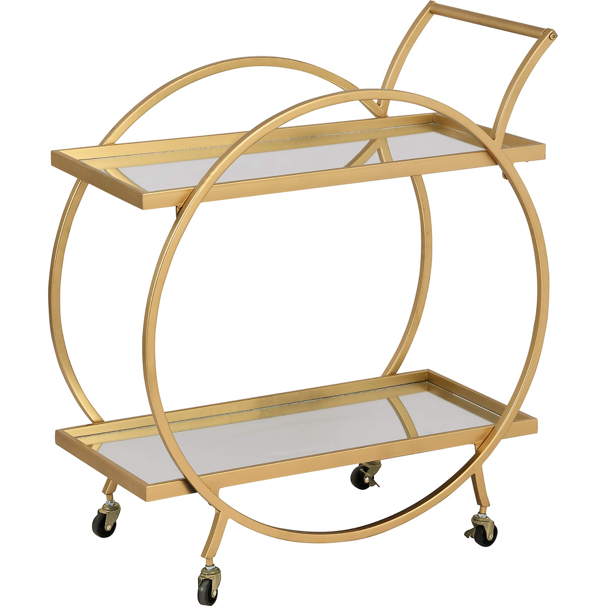FirsTime & Co. Gold Odessa Bar Cart, American Crafted, Gold, 28 x 14 x 32 ,Gold & Mirror