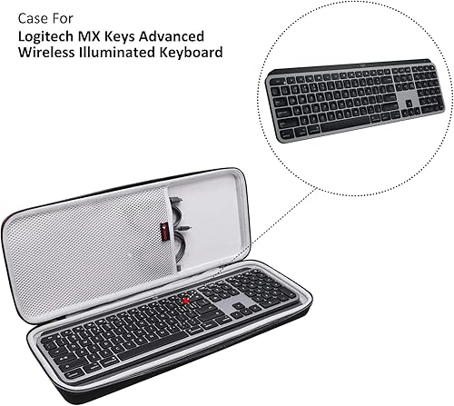 Miniatura 2 de XANAD Estuche rígido para Logitech MX KeysMX Keys Advanced MIC teclado iluminado inalámbrico - Bolsa de almacenamiento de transporte
